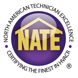 NATE-certified technicians badge | Fairhope, AL HVAC repair